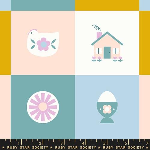 Cotton quilting fabric pattern called 'Memory Cards in Playroom'. Part of the 'Picture Book' fabric collection. Designed by Kimberly Kight for fabric company Ruby Star Society. SKU: RS3068 12. 44-45 inch width.