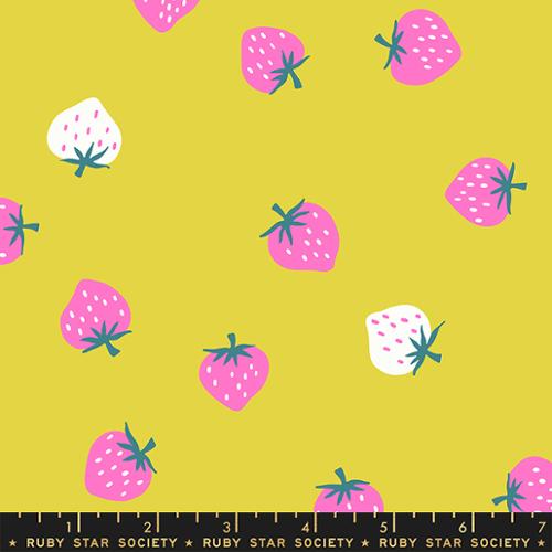 PREORDER - Picture Book - Strawberry Toss in Citron - RS3071 13 - Half Yard