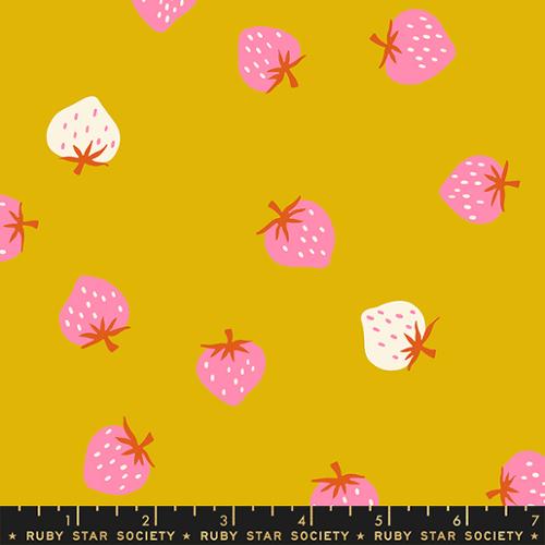 PREORDER - Picture Book - Strawberry Toss in Goldenrod - RS3071 14 - Half Yard