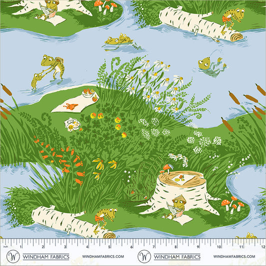 Frog Pond quilting fabric, part of the Heather Ross Favorites fabric collection by Heather Ross (SKU: 37022D-10)