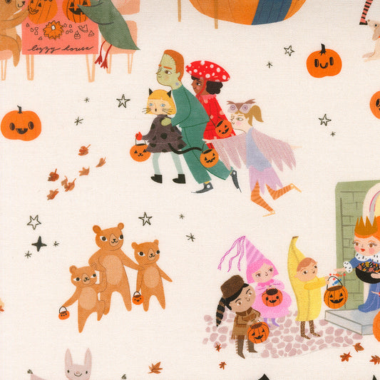 Only Treats Festival in Ghost quilting fabric, part of the Only Treats fabric collection by Lizzy House (SKU: 37150 11)