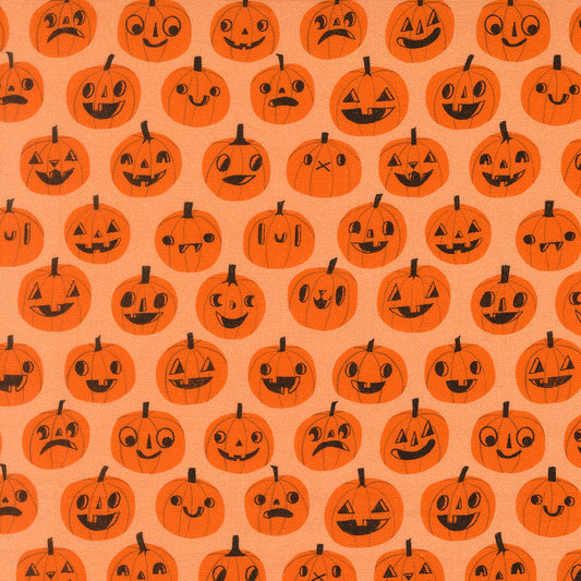 Pumpkins in Apricot quilting fabric, part of the Only Treats fabric collection by Lizzy House (SKU: 37154 20)