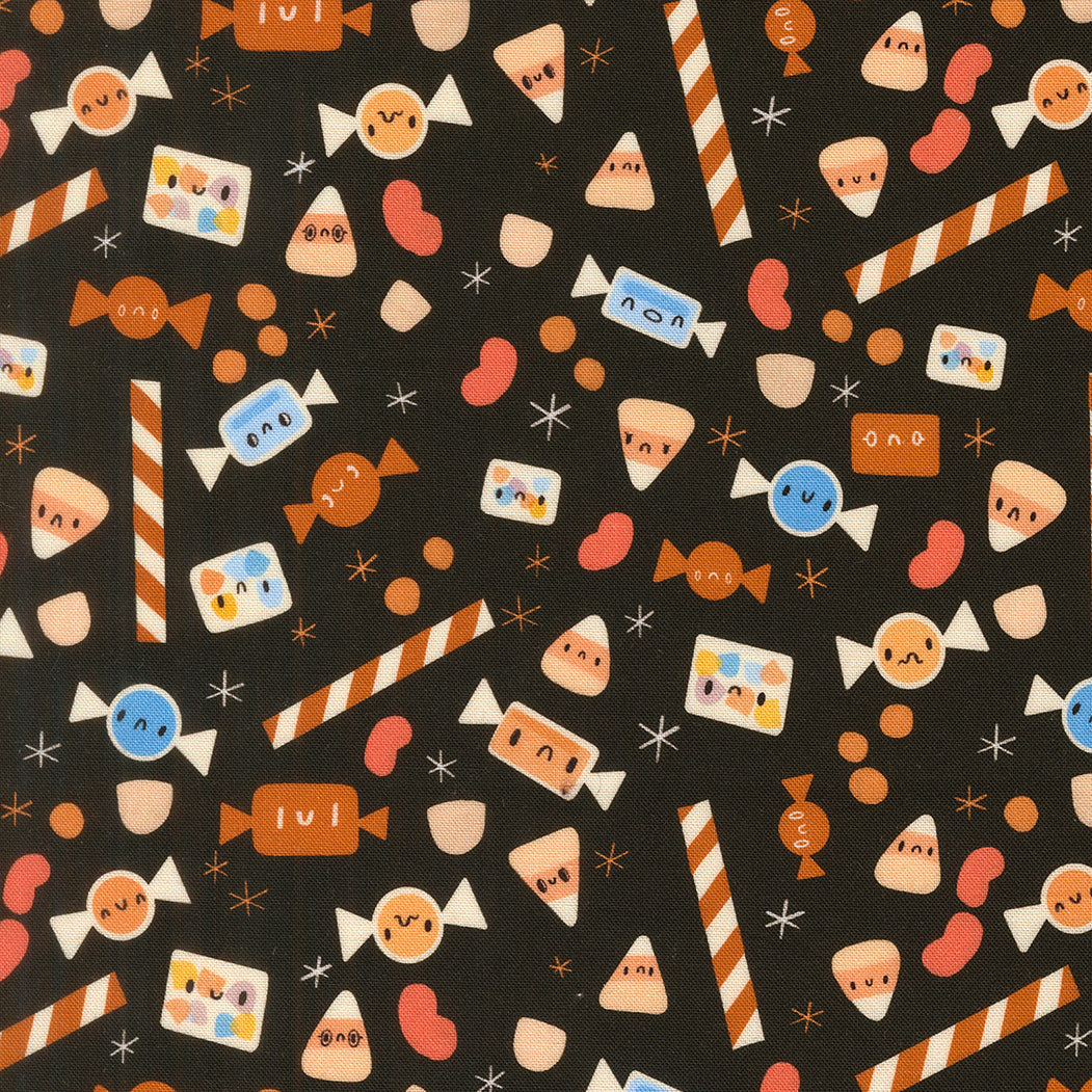 Lil Treats Midnight quilting fabric, part of the Only Treats fabric collection by Lizzy House (SKU: 37155 21)