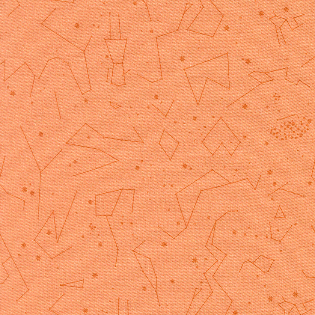 Constellations Apricot quilting fabric, part of the Only Treats fabric collection by Lizzy House (SKU: 37156 19)