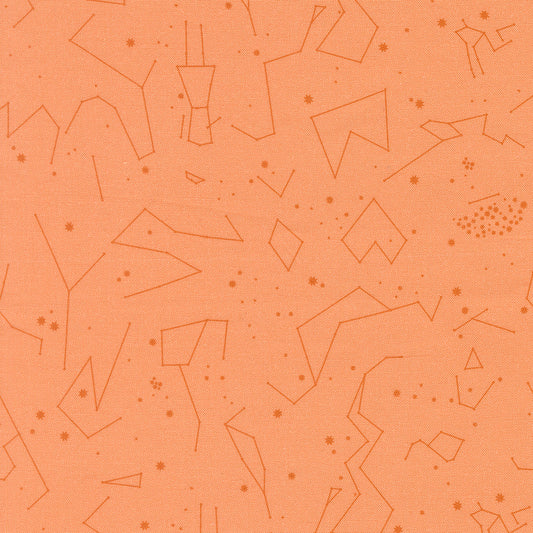 Constellations Apricot quilting fabric, part of the Only Treats fabric collection by Lizzy House (SKU: 37156 19)