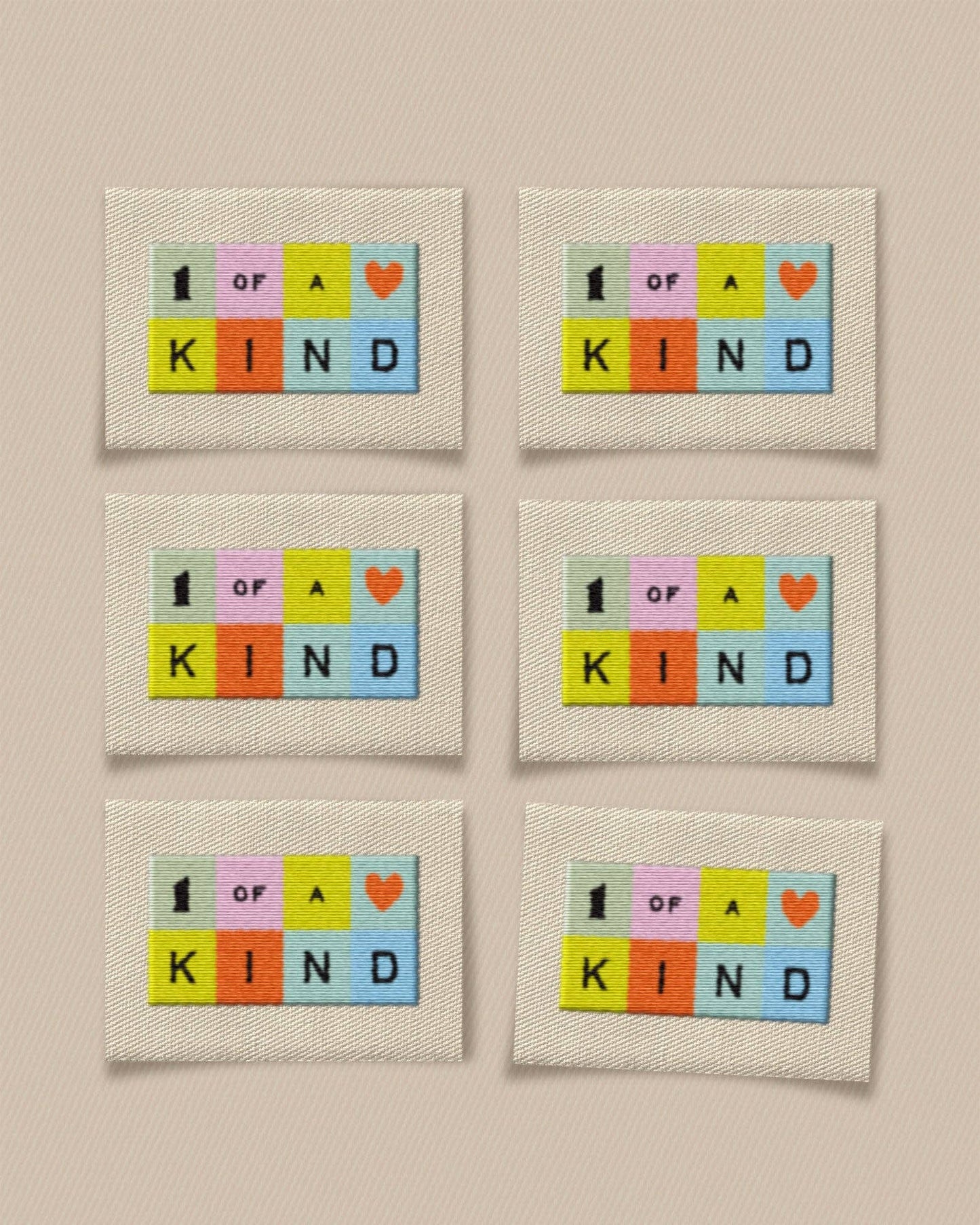 One of a Kind Rainbow Large Garment Labels: Set of 6