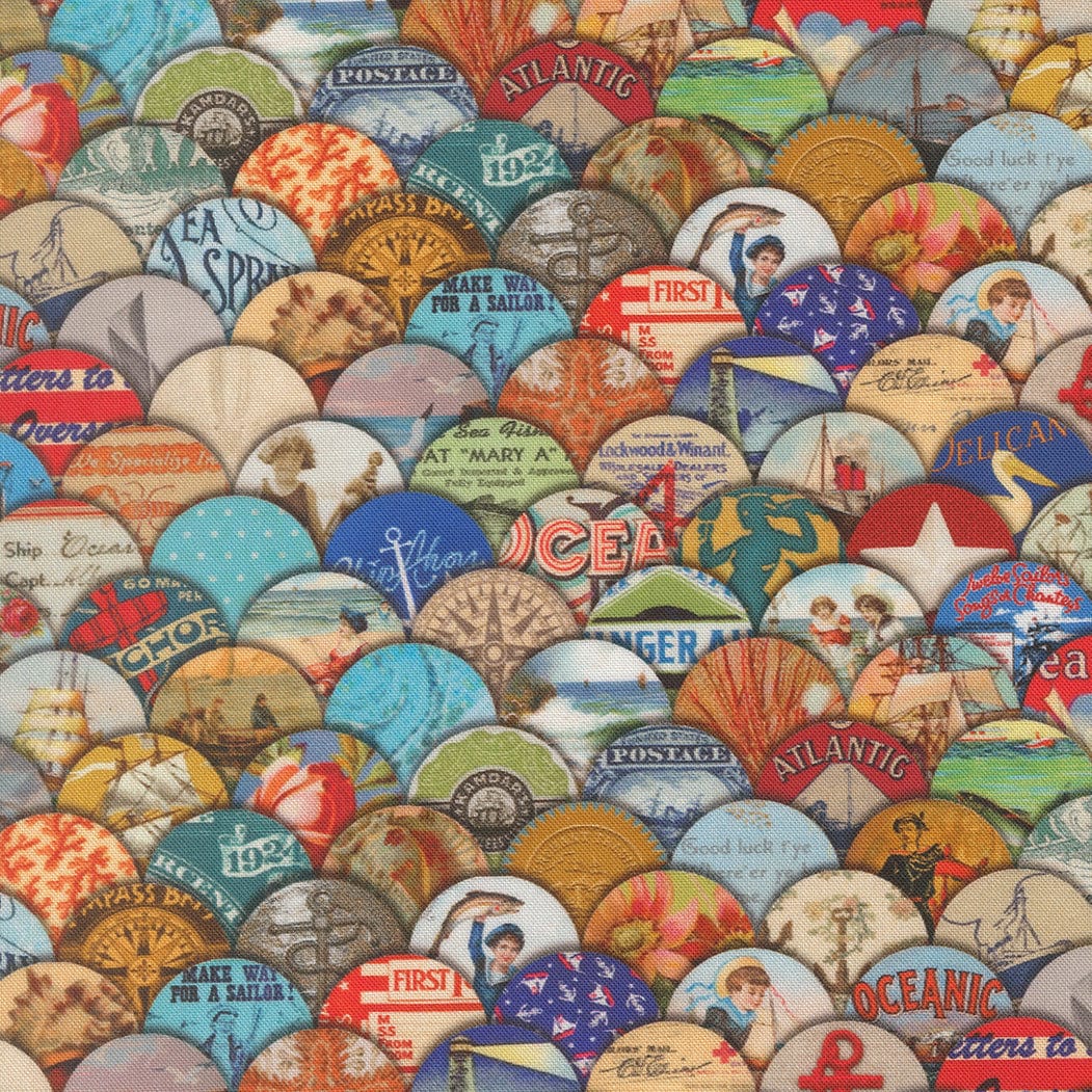 Hidden Treasure Patchwork quilting fabric, part of the Saltwater fabric collection by Cathe Holden (SKU: 39572 11)