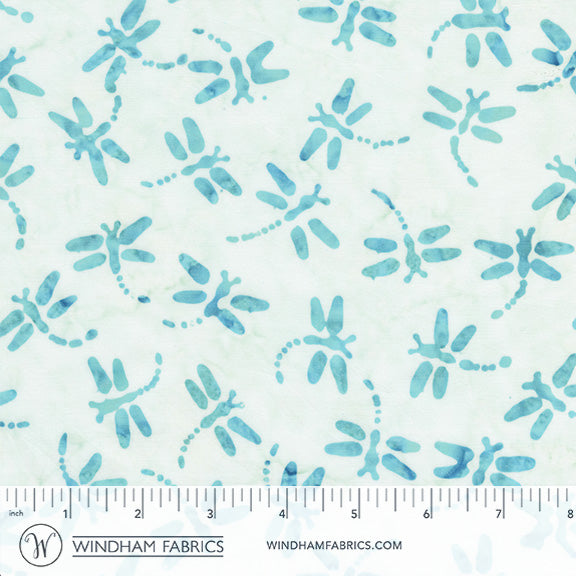 Seaside Blue - Dragonflies in Turquoise - Jacqueline De Jonge - 3978Q-X - Half Yard (Preorder)