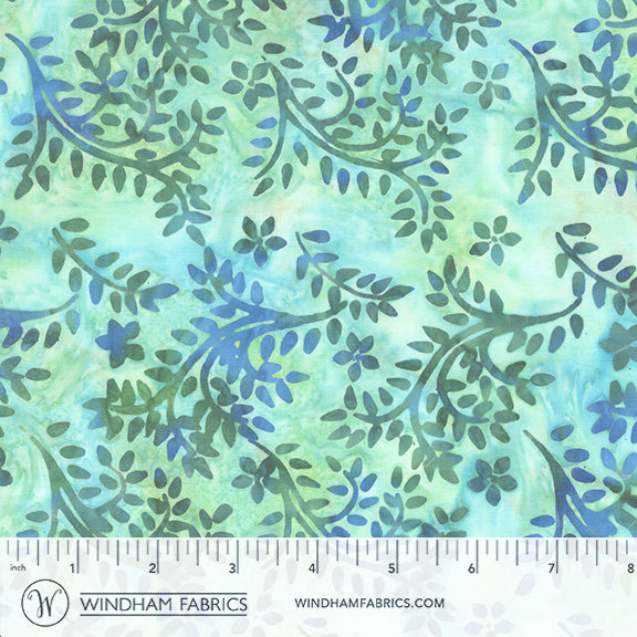 Seaside Blue - Vines in Herbal - Jacqueline De Jonge - 3982Q-X - Half Yard (Preorder)