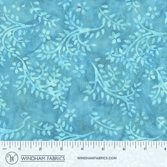 Seaside Blue - Vines in Turquoise - Jacqueline De Jonge - 3985Q-X - Half Yard (Preorder)