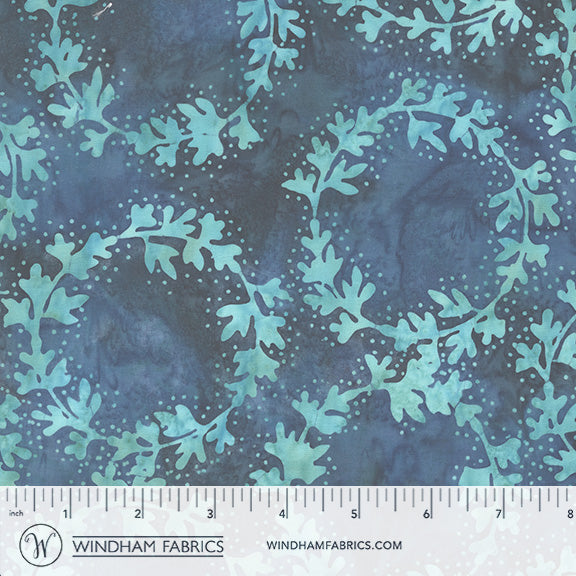 Seaside Blue - Wreaths in Navy - Jacqueline De Jonge - 3986Q-X - Half Yard (Preorder)