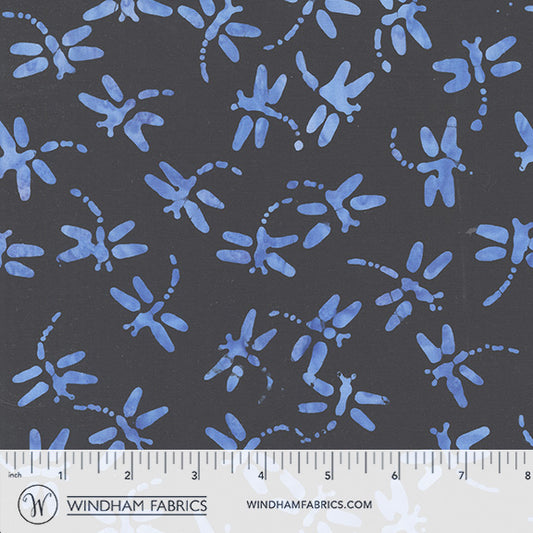 Seaside Blue - Dragonflies in Black - Jacqueline De Jonge - 3991Q-X - Half Yard (Preorder)