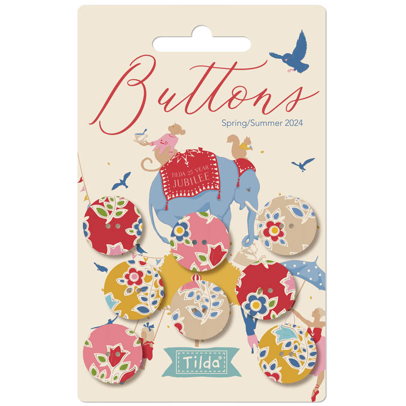 Jubilee - Jubilee Farm Flower Buttons 18mm 8 pcs - TIL400061
