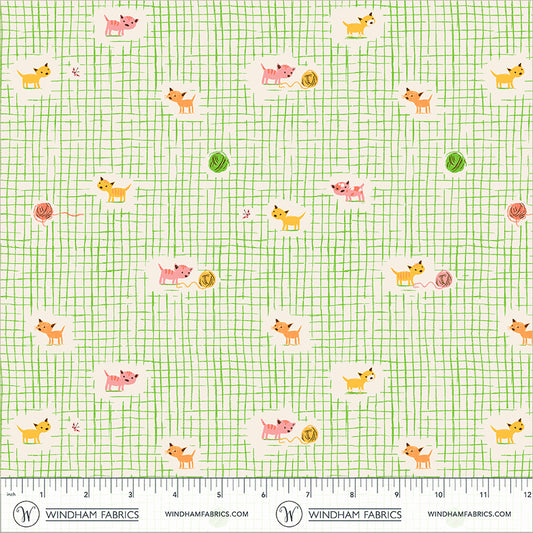 Kitten Plaid quilting fabric, part of the Heather Ross Favorites fabric collection by Heather Ross (SKU: 40929D-2)