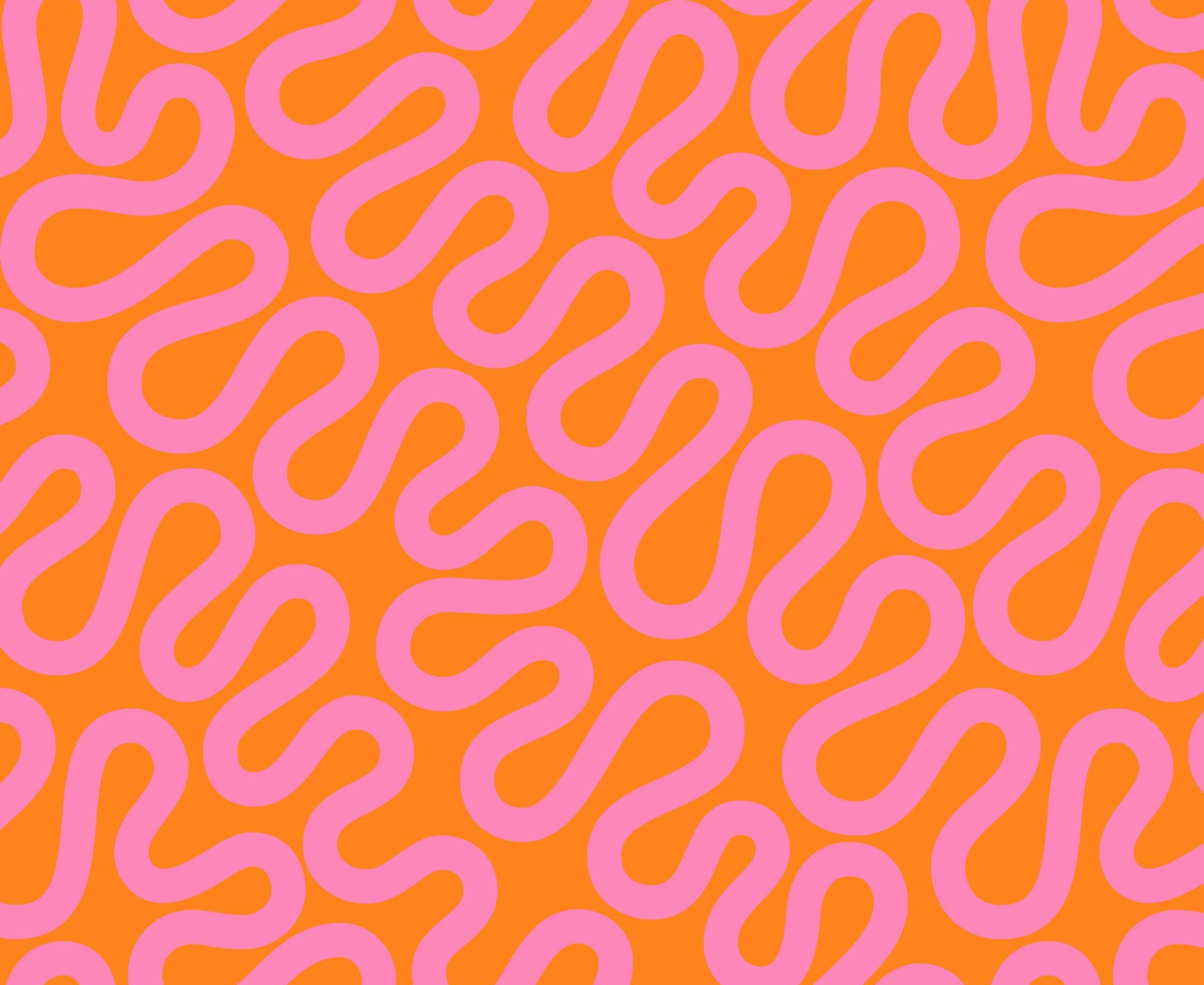 A closeup shot of the quilting fabric pattern called Unspooled, designed by Emily Van Hoff, in the orange zest colorway. The SKU is 42372 15.