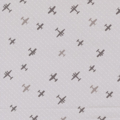 A closeup shot of the quilting fabric pattern called Flight Path, designed by Sariditty, in the smoke colorway. The SKU is 45064 21.