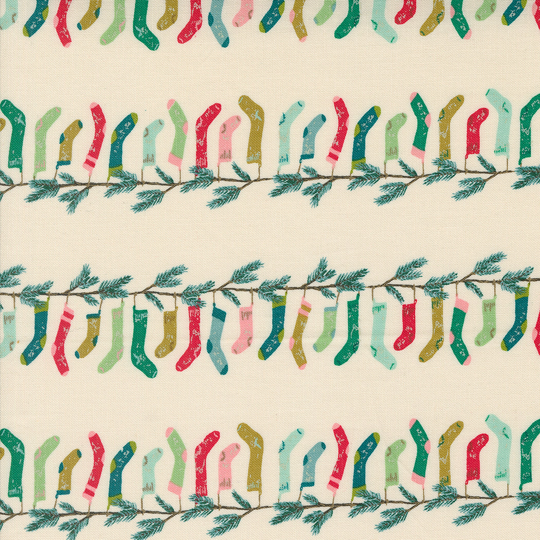 PREORDER - Cozy Wonderland - Stocking Stripe in Natural - 45592 11 - Half Yard
