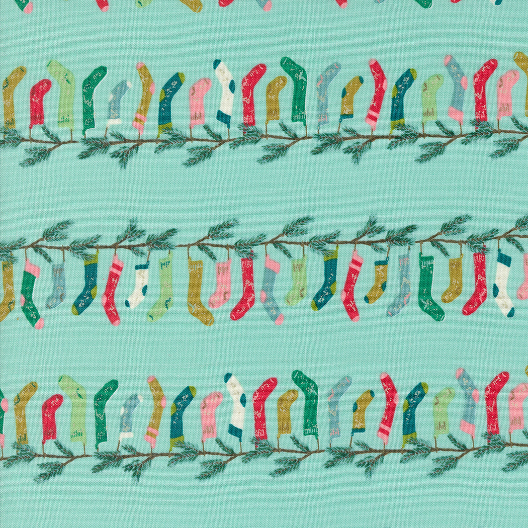 PREORDER - Cozy Wonderland - Stocking Stripe in Icicle - 45592 17 - Half Yard