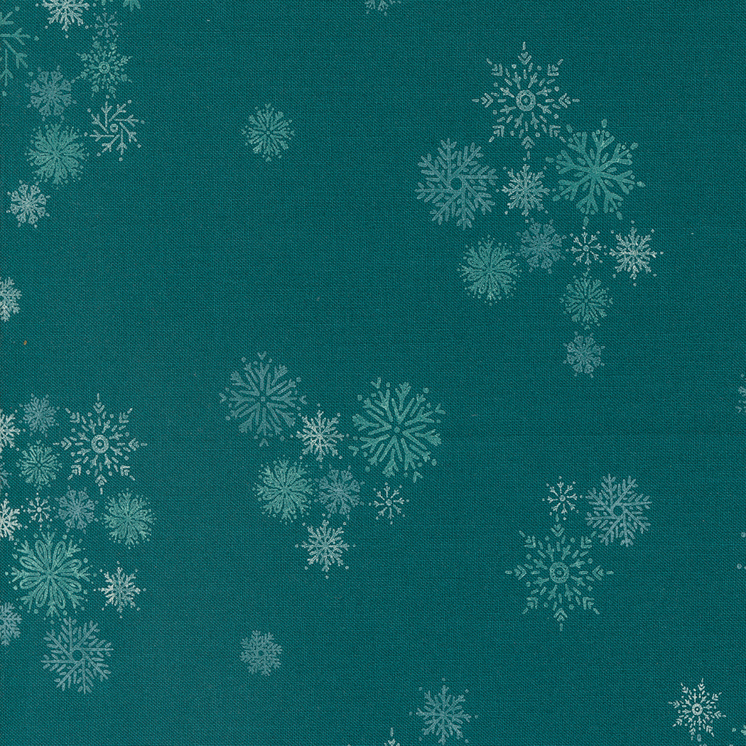 PREORDER - Cozy Wonderland - Snowflake Fall in Teal - 45596 15 - Half Yard