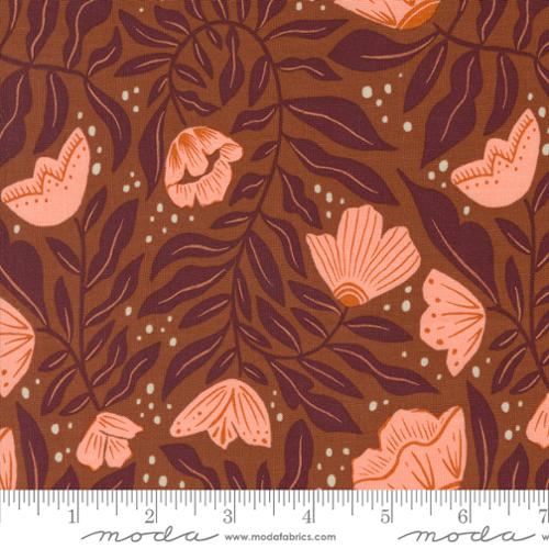 PREORDER - Folk Lore - Dancing Flowers in Rust - Fancy That Design House - 45602 15 - Half Yard