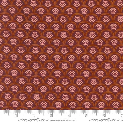 PREORDER - Folk Lore - Scallop Story in Burgundy - Fancy That Design House - 45605 16 - Half Yard