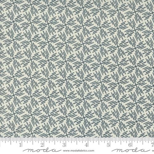 Cotton quilting fabric pattern called 'Etched in Eggshell'. Part of the 'Folk & Lore' fabric collection. Designed by Fancy That Design House for fabric company MODA. SKU: 45608 11. 44-45 inch width.