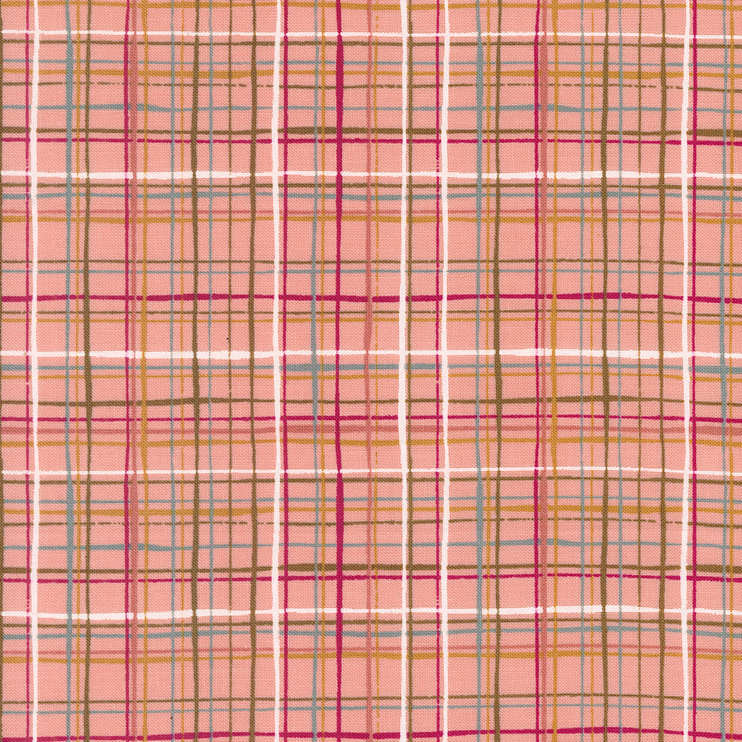 Cotton quilting fabric pattern called 'Lattice Lines in Cameo'. Part of the 'Things Above' fabric collection. Designed by Fancy That Design House for fabric company MODA. SKU: 45615 20. 44-45 inch width.