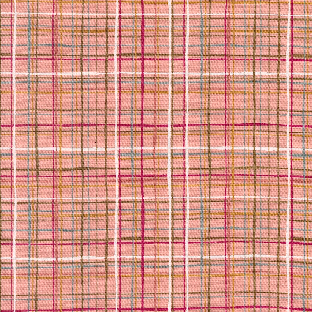 Cotton quilting fabric pattern called 'Lattice Lines in Cameo'. Part of the 'Things Above' fabric collection. Designed by Fancy That Design House for fabric company MODA. SKU: 45615 20. 44-45 inch width.