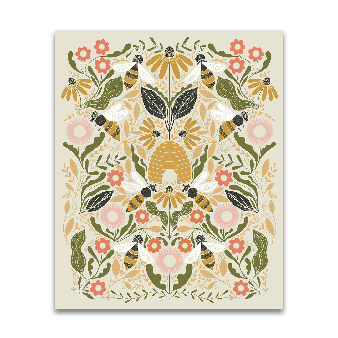 PREORDER - Bee Garden - 36" x 44" Panel - Metallic Porcelain - Gingiber - 48418 11M - Panel
