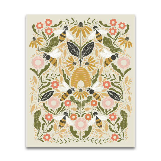 PREORDER - Bee Garden - 36" x 44" Panel - Metallic Porcelain - Gingiber - 48418 11M - Panel
