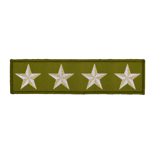 High Flight - 4 Star in Olive - by Sarah Thomas - 38x149mm - Iron-On Applique Patch