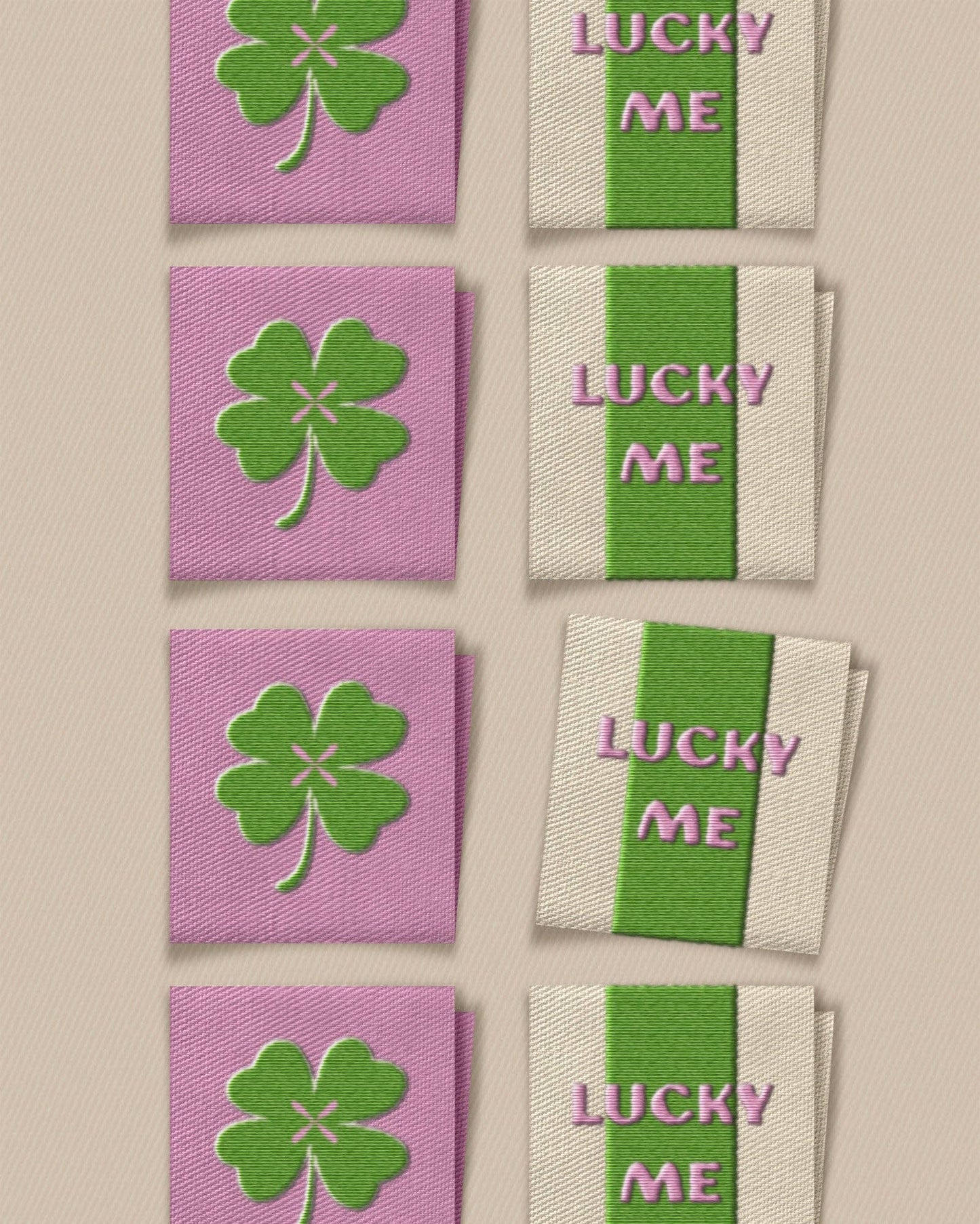 Lucky Clover Square Garment Labels: Set of 8