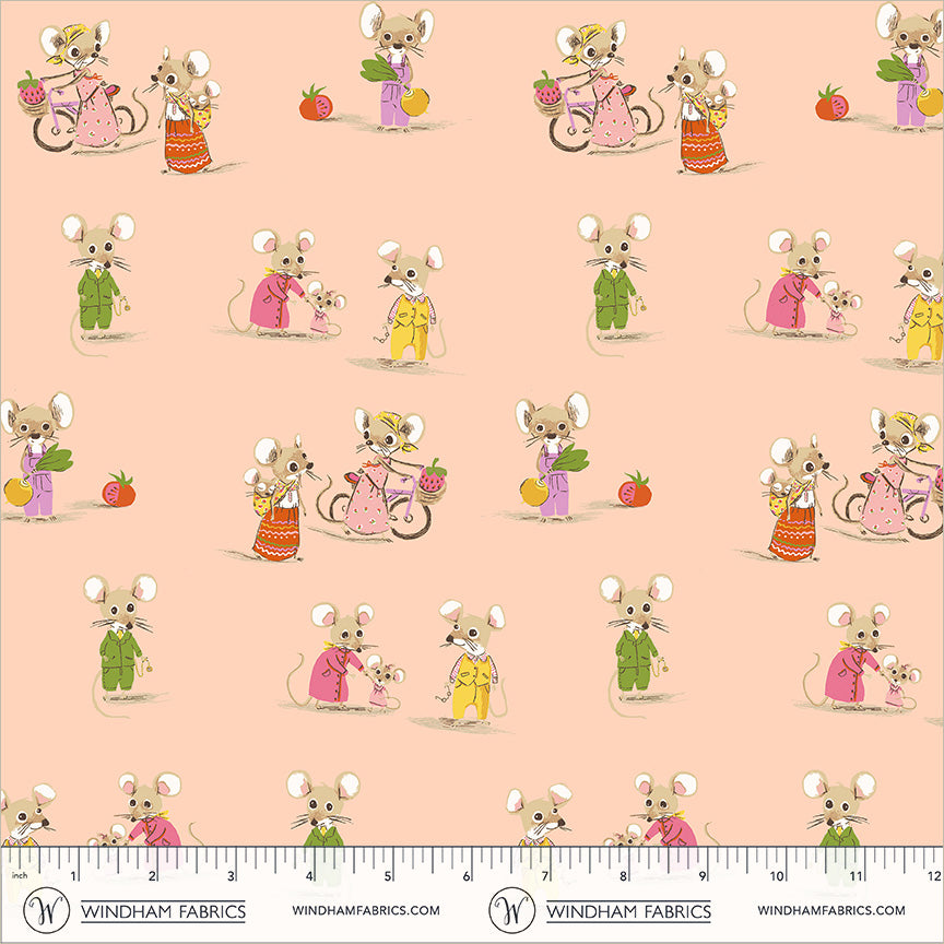 Country Mouse / City Mouse quilting fabric, part of the Heather Ross Favorites fabric collection by Heather Ross (SKU: 50897D-2)