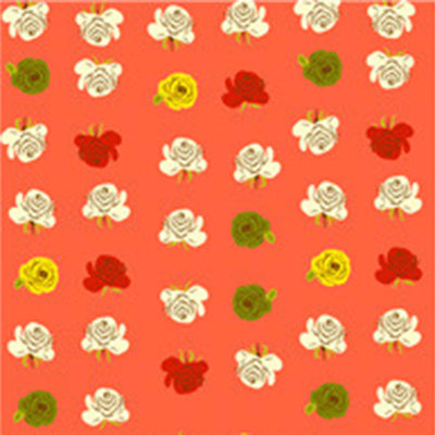 Far Far Away II - Roses in Red Orange - Heather Ross for Windham - 51203-10 - Half Yard