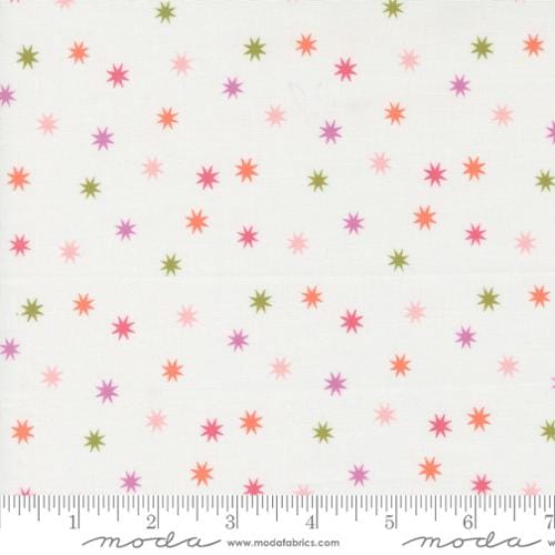 Cotton quilting fabric pattern called 'Practical Magic Stars in Ghost'. Part of the 'Hey Boo' fabric collection. Designed by Lella Boutique for fabric company Moda. SKU: 1211085. 44-45 inch width.