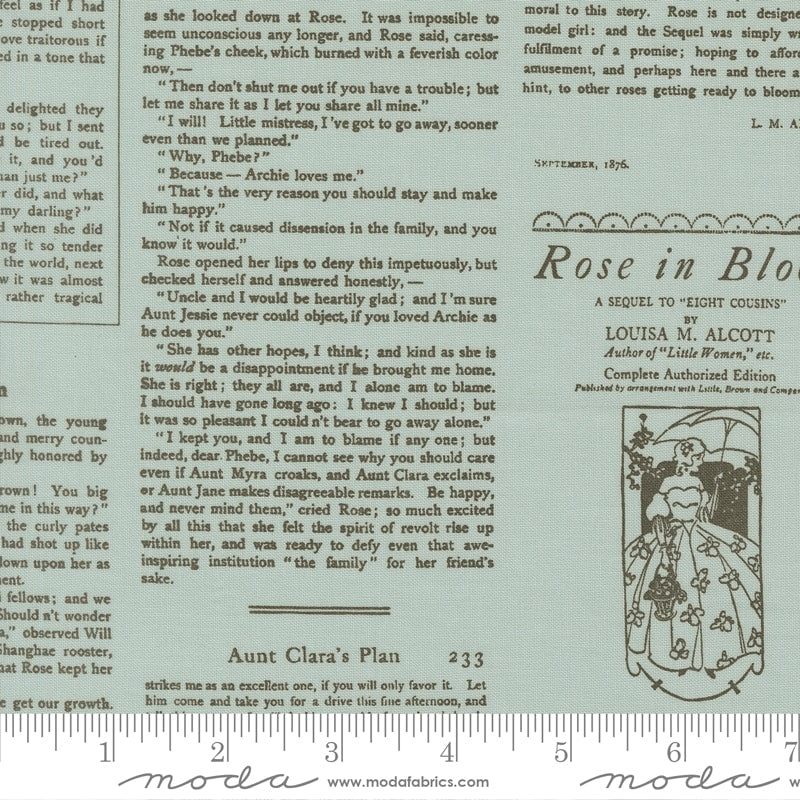 Alcott Text and Words Robins Egg - True Love by Lella Boutique - Half Yard (Preorder)