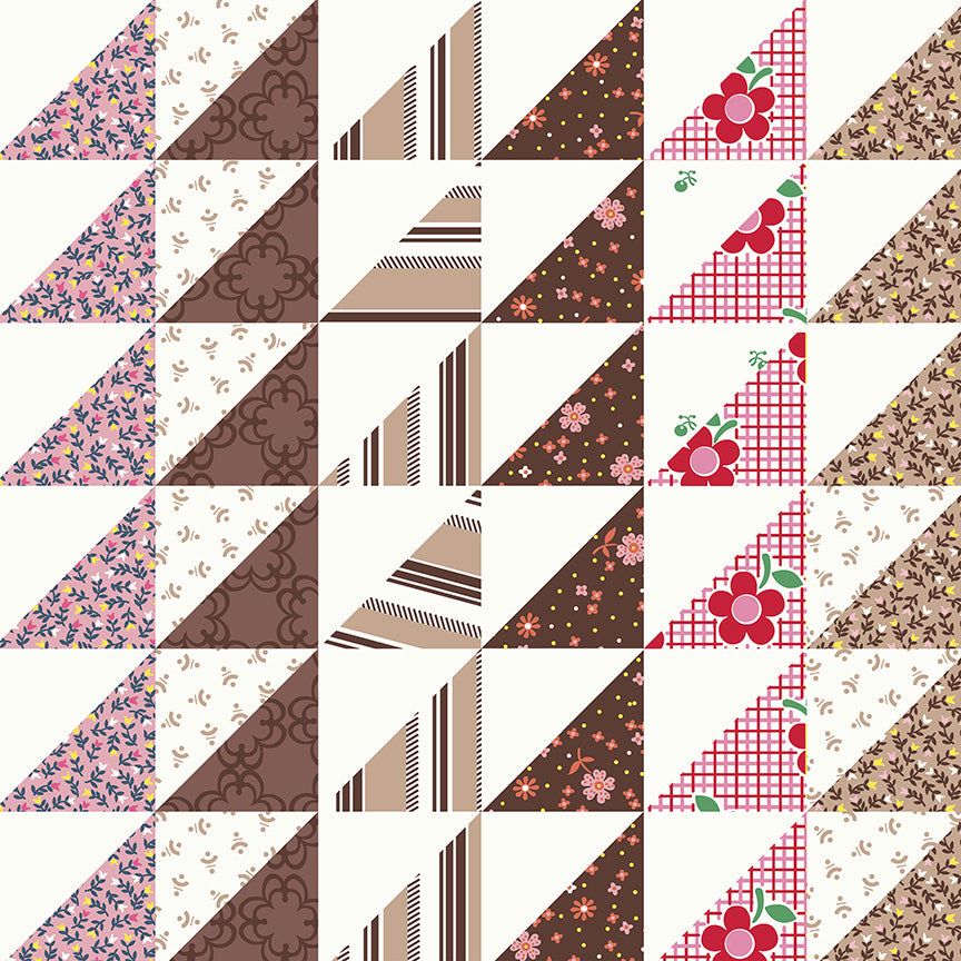 Triangle Stripe Cheater in Ivory - Made Easy by Denyse Schmidt - Half Yard Fabric
