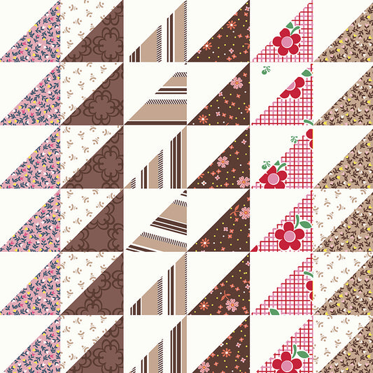 Triangle Stripe Cheater in Ivory - Made Easy by Denyse Schmidt - Half Yard Fabric