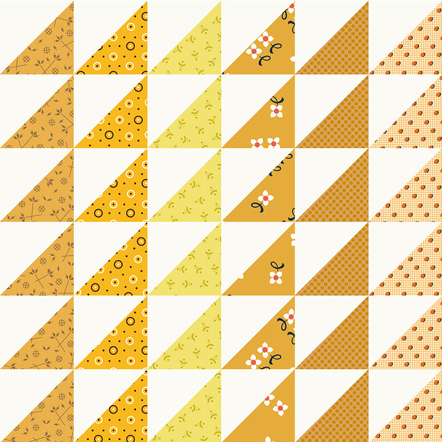 Triangle Stripe Cheater in Golden - Made Easy by Denyse Schmidt - Half Yard Fabric