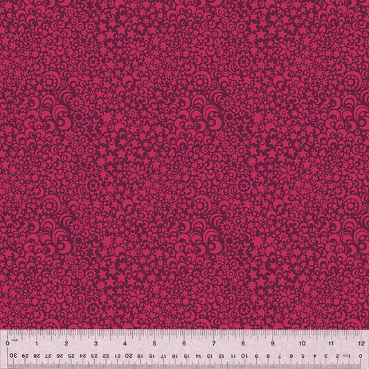 Cotton quilting fabric pattern called 'Celeste in Plum Fizz'. Part of the 'Windham Essentials' fabric collection. Designed by Windham Fabrics for fabric company Windham Fabrics. SKU: 53383 15. 44-45 inch width.
