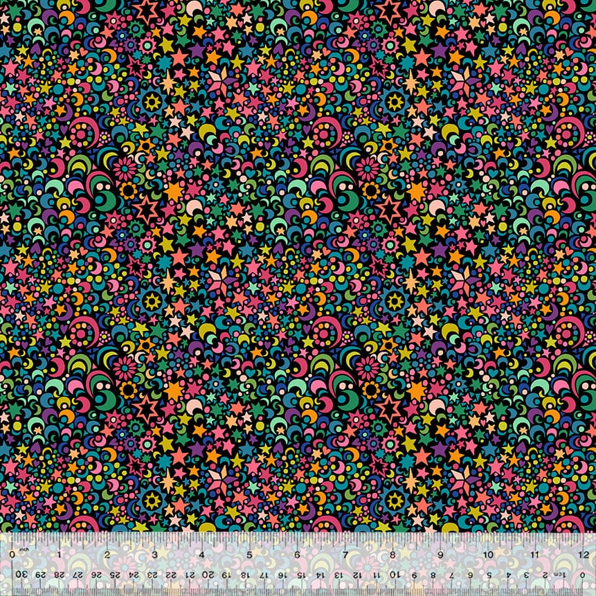 Cotton quilting fabric pattern called 'Celeste in Night'. Part of the 'Windham Essentials' fabric collection. Designed by Windham Fabrics for fabric company Windham Fabrics. SKU: 53383 3. 44-45 inch width.