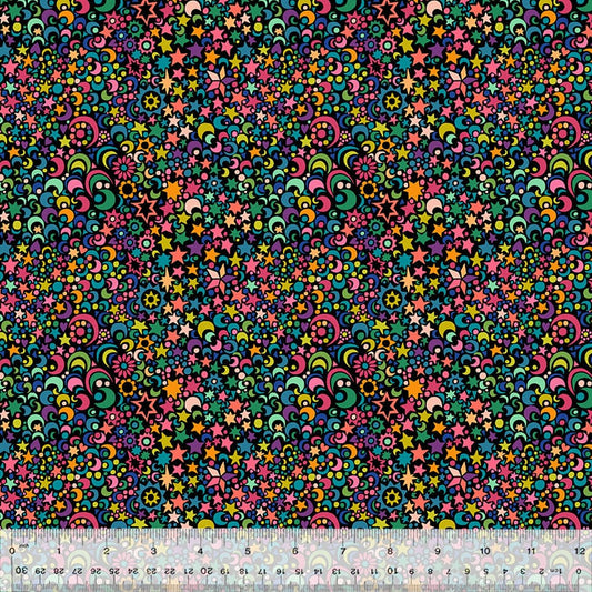 Cotton quilting fabric pattern called 'Celeste in Night'. Part of the 'Windham Essentials' fabric collection. Designed by Windham Fabrics for fabric company Windham Fabrics. SKU: 53383 3. 44-45 inch width.