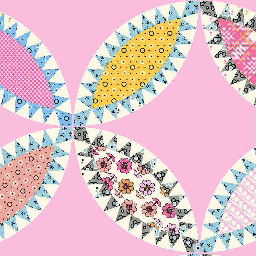 Tobacco Leaf Cheater in Light Pink - Made Easy by Denyse Schmidt - Half Yard Fabric