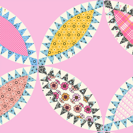 Tobacco Leaf Cheater in Light Pink - Made Easy by Denyse Schmidt - Half Yard Fabric