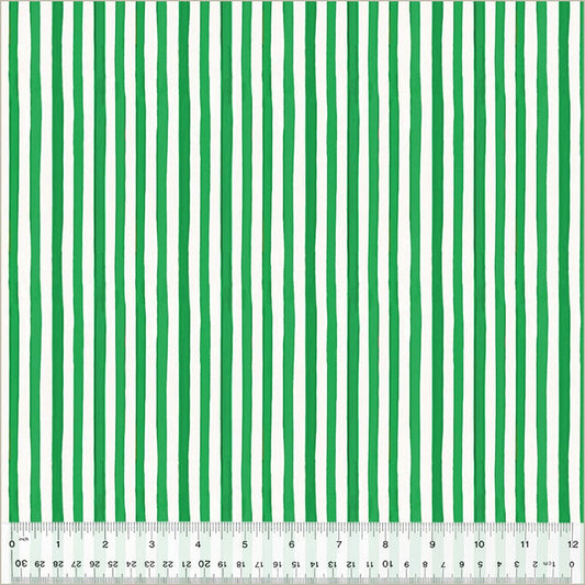 Festive Stripe in Green quilting fabric, part of the Christmas Village fabric collection by Whistler Studios (SKU: 53909-10)