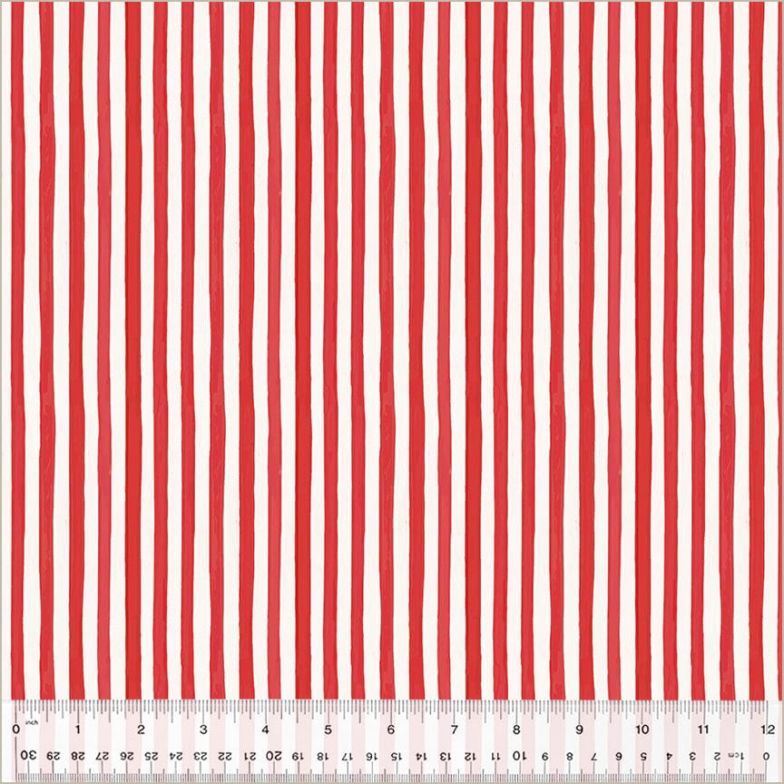Festive Stripe in Red quilting fabric, part of the Christmas Village fabric collection by Whistler Studios (SKU: 53909-9)