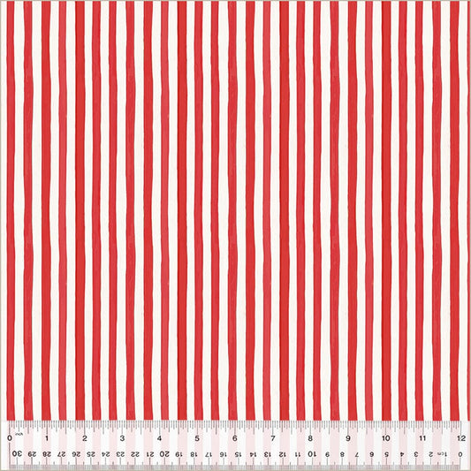 Festive Stripe in Red quilting fabric, part of the Christmas Village fabric collection by Whistler Studios (SKU: 53909-9)