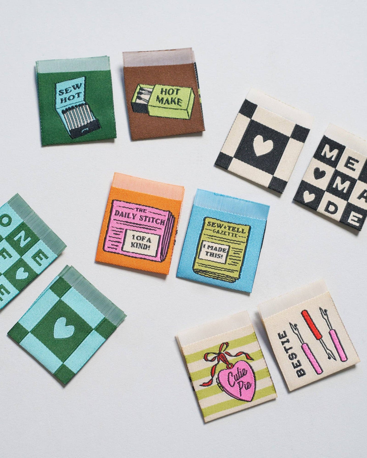 Cutie Pie Bestie Square Garment Labels: Multi Set of 6