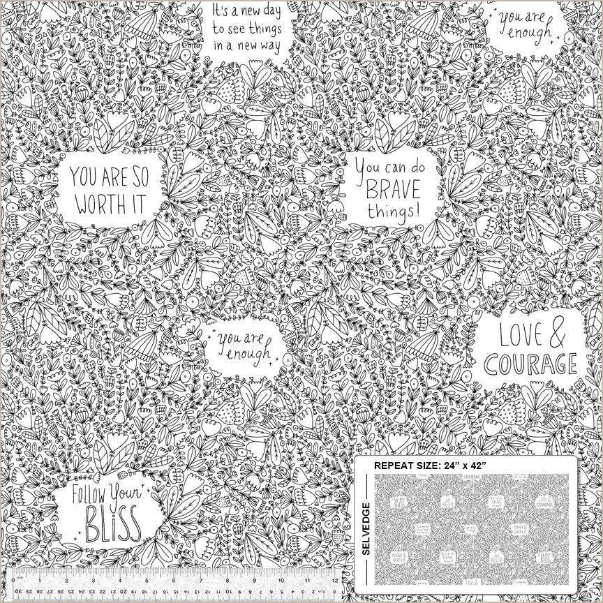 Bliss - Love & Courage in White - 53982-1 - Half Yard