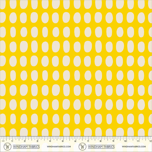Spot in Yellow quilting fabric, part of the Electric Rainbow fabric collection by Deborah Fisher (SKU: 54129A-5)